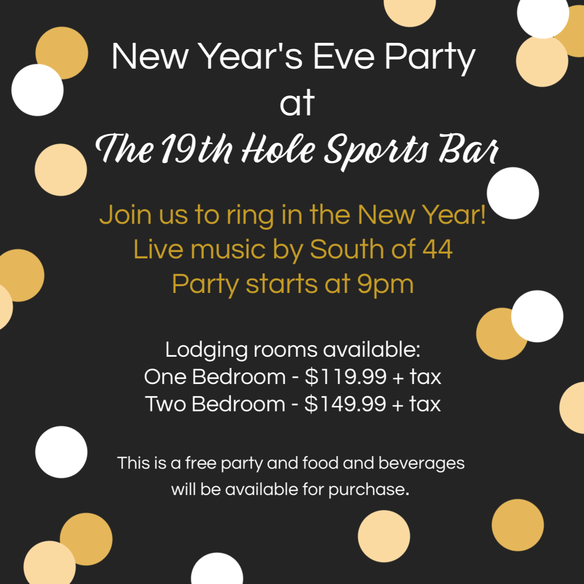 New Year S Eve Bash At The 19th Hole Brown County Indiana