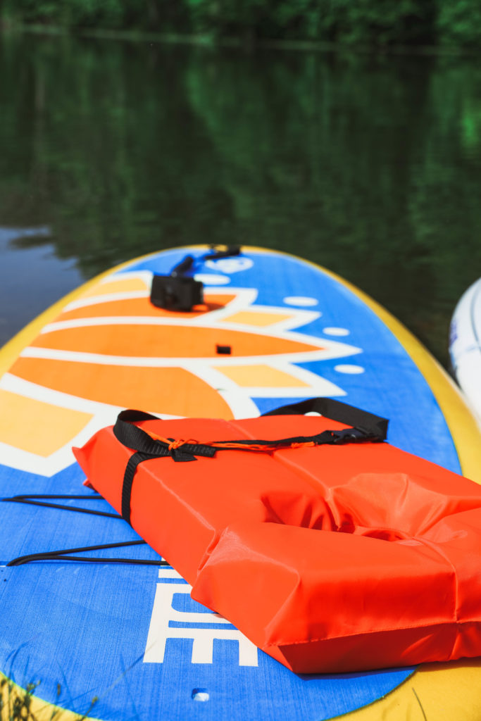 Paddle Board with life vest