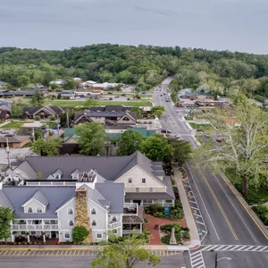 aerial view of downtown Nashville, Indiana