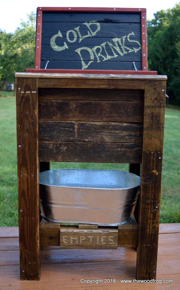Wood frog cold drinks sign