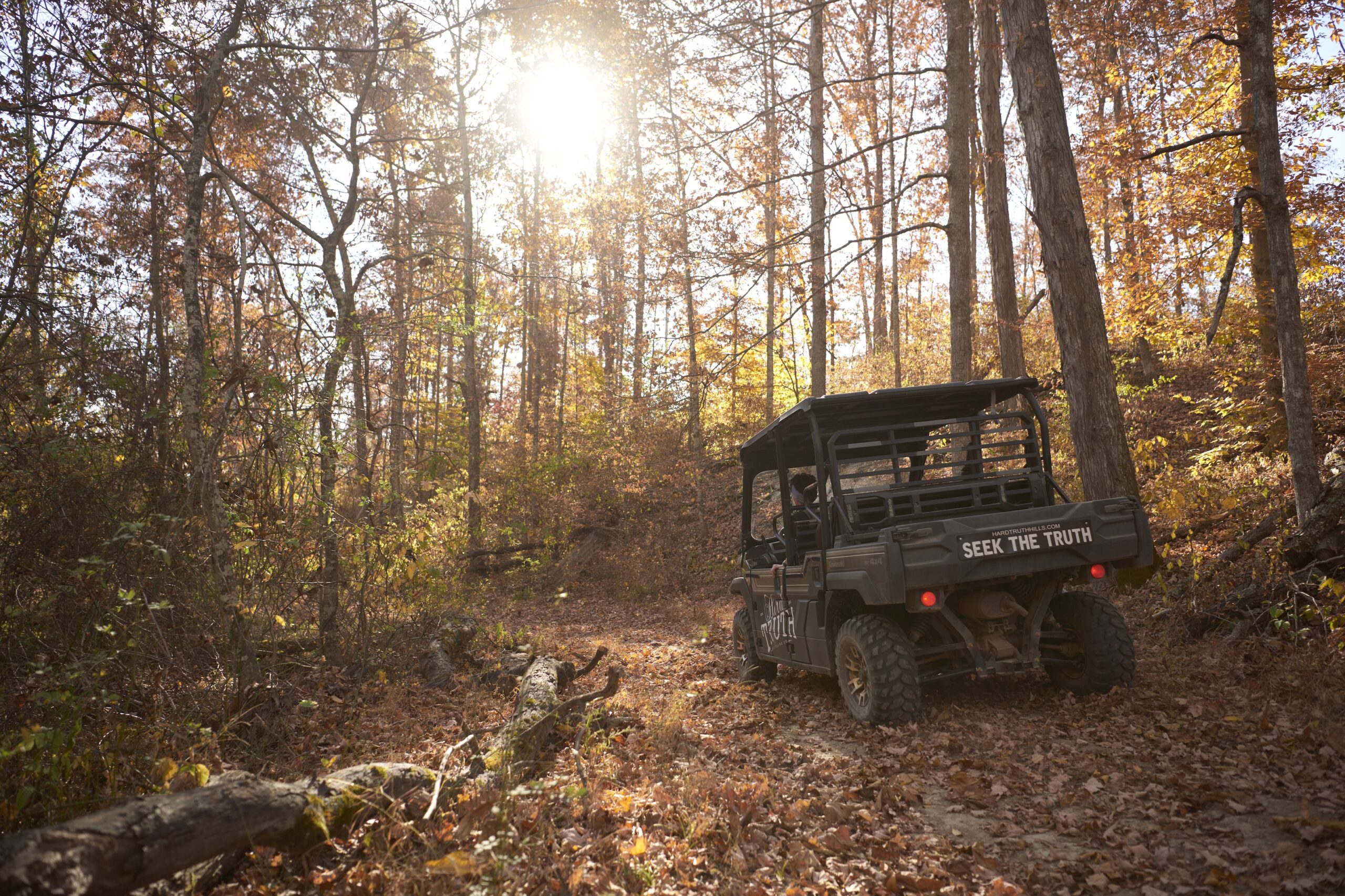ATV in the golden hour at Hard Truth Distillery